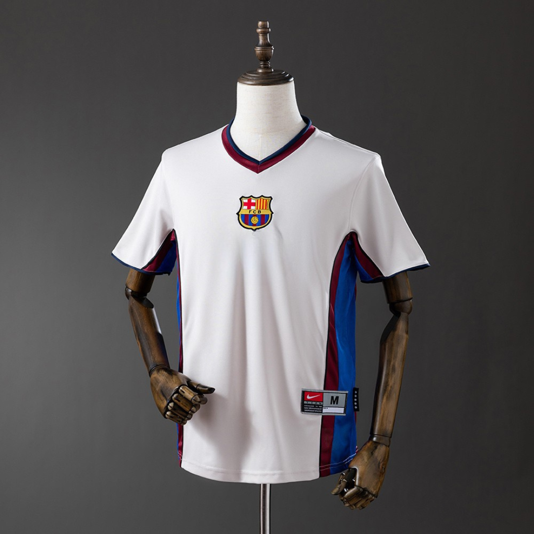 Camiseta Barça Retro - 2ª equipación blanca