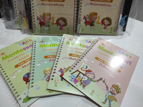 Cuadernos mágicos Montessori, foto real