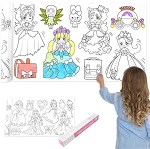 Rollo de dibujos para colorear pegado en la pared