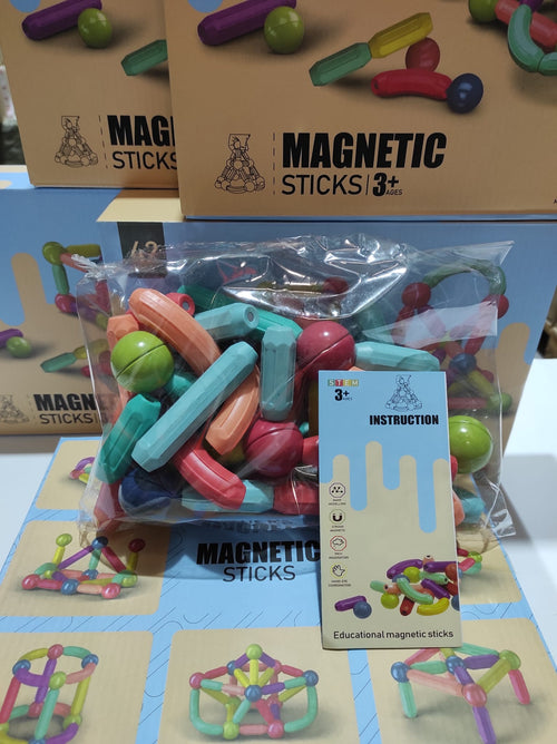 Bloques magnéticos, foto real con la caja