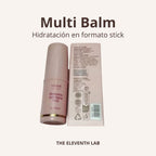 Multi Balm Vitalis: stick hidratante y caja sobre fondo crema