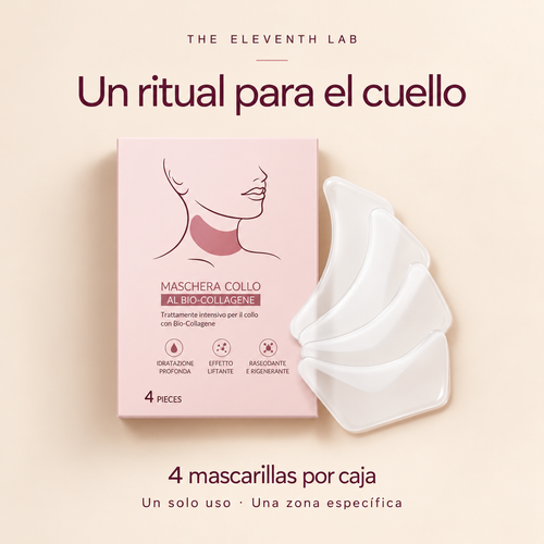 Caja original con cuatro mascarillas para el cuello, de un solo uso.