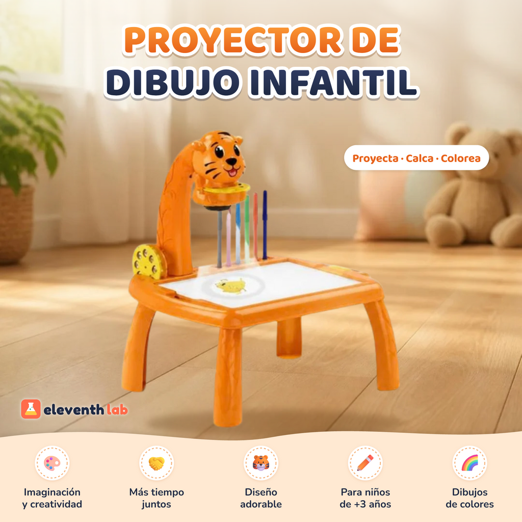 Proyector de dibujo infantil Tigre en habitación infantil