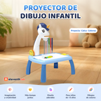Proyector de dibujo infantil Unicornio azul en habitación infantil