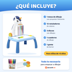 Qué incluye la mesa de dibujo con proyector Unicornio azul