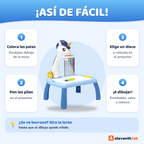 Cómo usar la mesa de dibujo con proyector Unicornio azul en 4 pasos